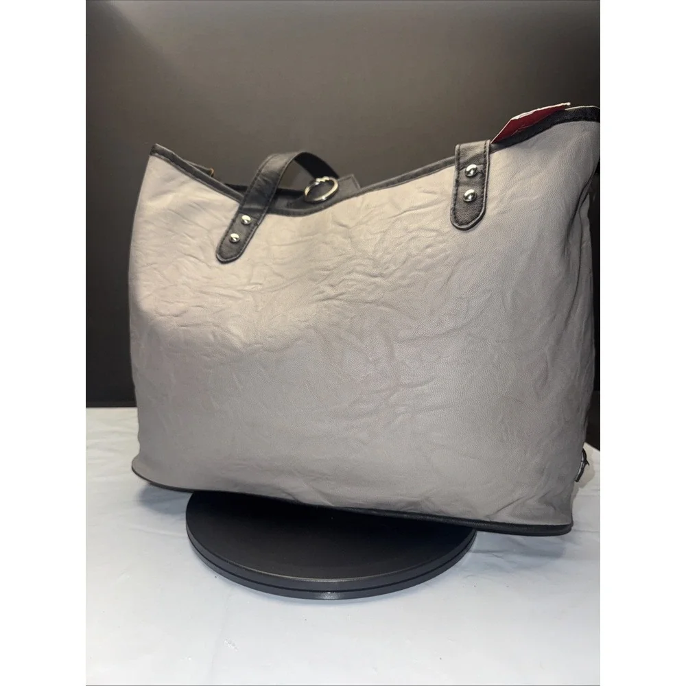Rosetti Shoulder Bag Handbag 4‎ Pockets Purse Keychain Light Gray/Dark Gray